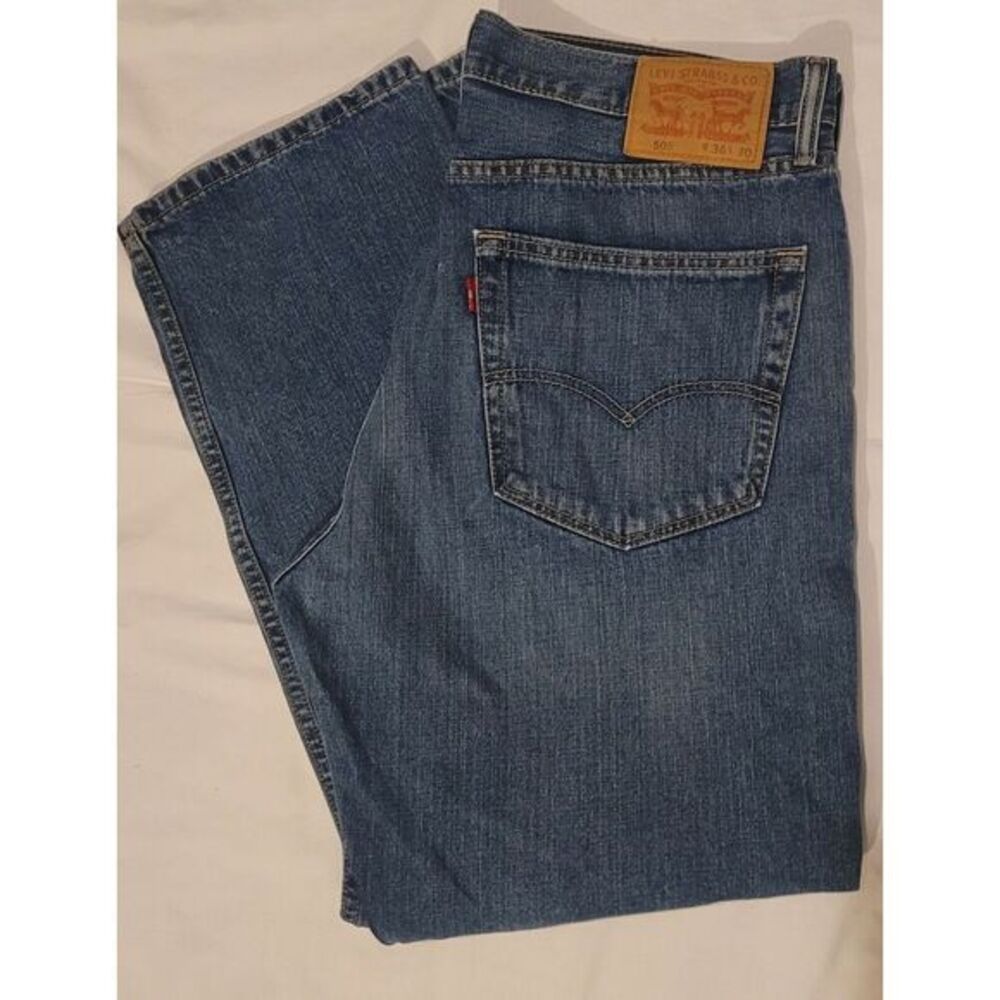 Levis 505‎ Jeans Mens 36x30 Blue Straight Leg Denim Pants Dark Wash Cotton